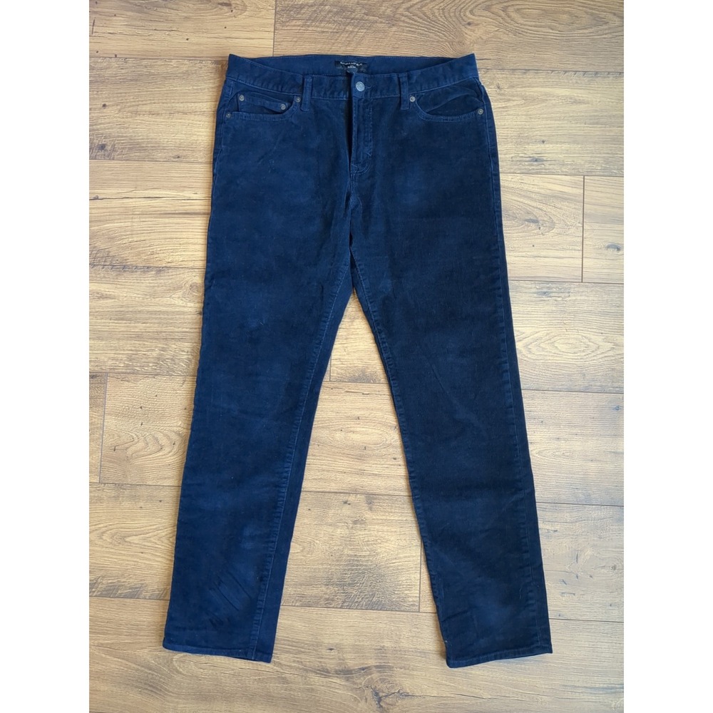 Banana Republic‎ Corduroy Mens 34x32 Navy Blue Slim Fit Stretch Pants (Read)